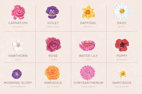 Birth Flowers By Month Their Meanings